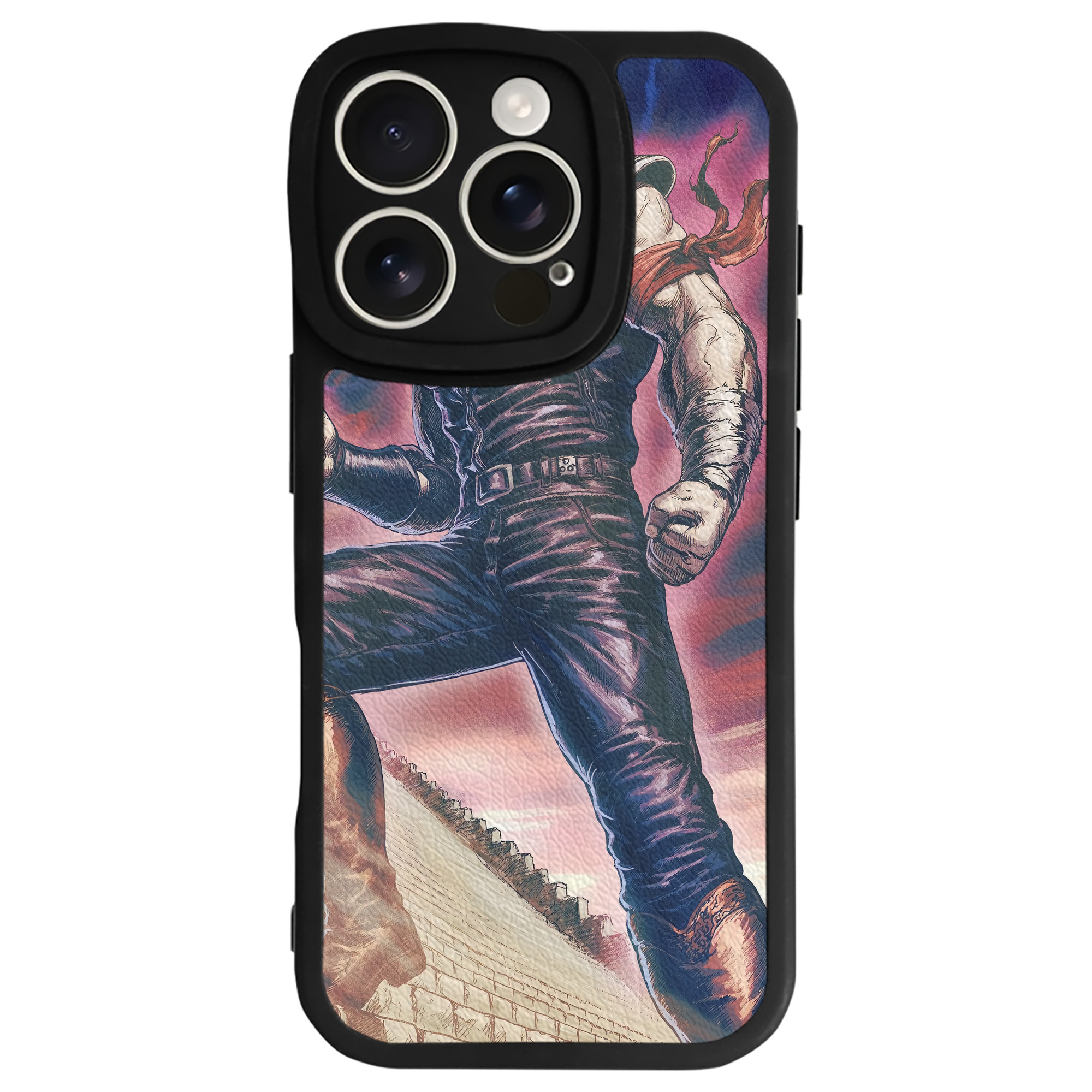 （画像用） 北斗の拳 Fist of the North Star 【iPhone 16シリーズ対応】シリコンスマホケース（レザー調） 材質：シリコン